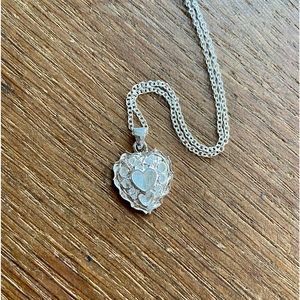 925 silver plated heart necklace NWT